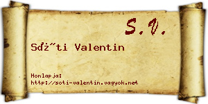 Sóti Valentin névjegykártya